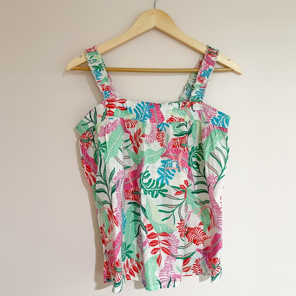 NWT Cynthia Rowley Floral 100% Linen Tank